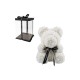 VALENTINES DAY GIFT WHITE ROSE TEDDY BEAR  ARTIFIC
