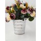 METALLIC POT WITH PLASTIC COLORFUL FLOWERS PRODUCT