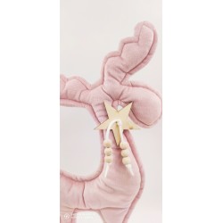 Christmas decoration, fabric meterial, pink reindeer . Christmas decoration, fabric meterial, pink reindeer .