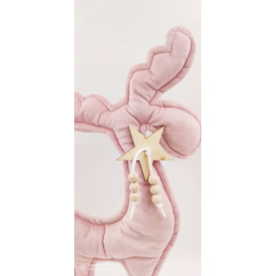 Christmas decoration, fabric meterial, pink reinde