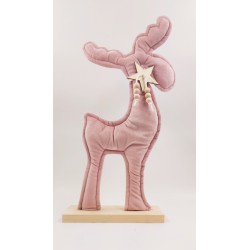 Christmas decoration, fabric meterial, pink reindeer . Christmas decoration, fabric meterial, pink reindeer .