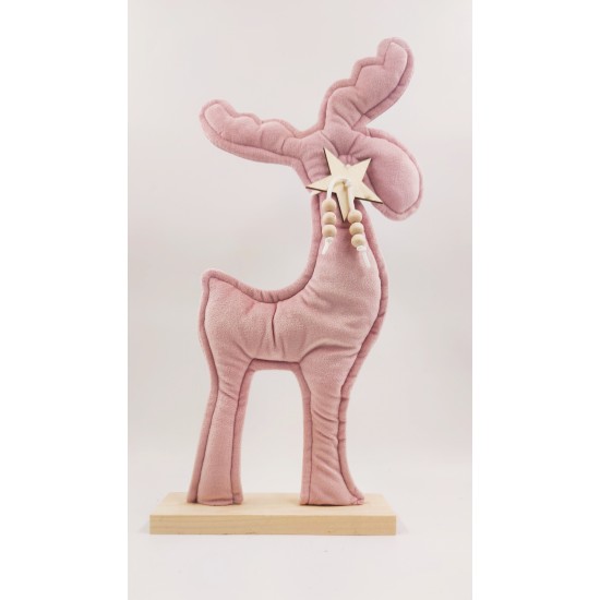 Christmas decoration, fabric meterial, pink reinde