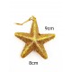 SET OF 6 GOLD ORNAMENTS STAR SEASONAL PRODUCTS