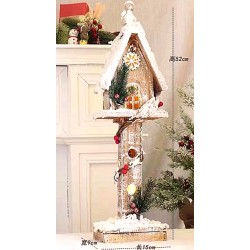 ΧΡΙΣΤΟΥΓΕΝΙΑΤΙΚΟ ΔΙΑΚΟΣΜΗΤΙΚΟ ΣΠΙΤΑΚΙ (9Χ15Χ52cm) ΦΩΤΙΖΟΜΕΝΟ ΞΥΛΙΝΟ