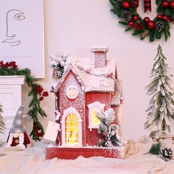 ΧΡΙΣΤΟΥΓΕΝΙΑΤΙΚΟ ΔΙΑΚΟΣΜΗΤΙΚΟ ΣΠΙΤΑΚΙ (25Χ21cm) ΦΩΤΙΖΟΜΕΝΟ ΞΥΛΙΝΟ