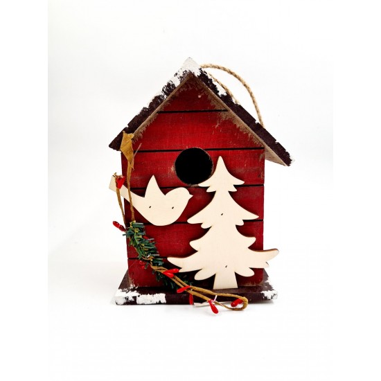 CHRISTMAS RED WOOD HOUSE PRODUCTS