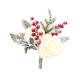 CHRISTMAS BRANCH WITH FIR, WHITE ROSE WITH SNOW - 
