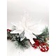 CHRISTMAS DECORATIVE FLOWER ALEXANDRINE WHITE (20x