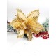 CHRISTMAS DECORATIVE FLOWER ALEXANDRINE GOLD (20x2