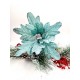 CHRISTMAS DECORATIVE FLOWER ALEXANDRINE BLUE (20x2