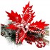 CHRISTMAS DECORATIVE FLOWER ALEXANDRINE RED (35x30CM)