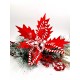 CHRISTMAS DECORATIVE FLOWER ALEXANDRINE RED (35x30