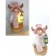 CHRISTMAS CERAMIC ILLUMINATED REINDEER ORNAMENT - 