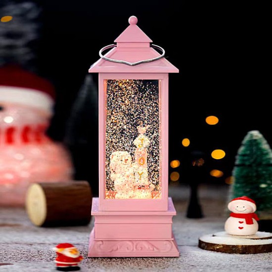 CHRISTMAS DECORATIVE GLASS LANTERN WITH MUSIC AND 