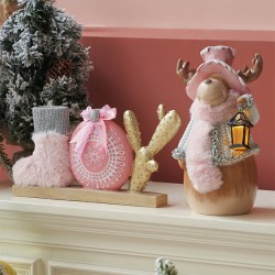 ΧΡΙΣΤΟΥΓΕΝΝΙΑΤΙΚΟ ΚΕΡΑΜΙΚΟ ΦΩΤΙΖΟΜΕΝΟ ΣΤΟΛΙΔΙ ΤΑΡΑΝΔΟΣ - 1 ΤΕΜ