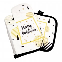 ΧΡΙΣΤΟΥΓΕΝΝΙΑΤΙΚΟ ΥΦΑΣΜΑΤΙΝΟ ΓΑΝΤΙ ΚΑΙ ΠΙΑΣΤΡΑ ΦΟΥΡΝΟΥ - 2 ΤΕΜ