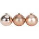 6 baby Rose Gold baubles ,5 cm, glitter, matte and