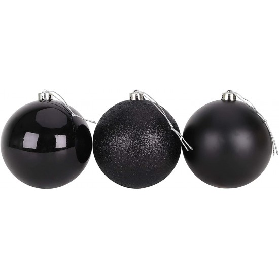 ΣΕΤ 6 ΧΡΙΣΤΟΥΓΕΝΝΙΑΤΙΚΕΣ ΜΠΑΛΕΣ ΜΑΥΡΕΣ ,8 ΕΚ., ΓΥΑ