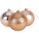 6 baby Rose Gold baubles ,5 cm, glitter, matte and