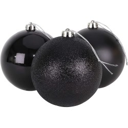 ΣΕΤ 6 ΧΡΙΣΤΟΥΓΕΝΝΙΑΤΙΚΕΣ ΜΠΑΛΕΣ ΜΑΥΡΕΣ ,5 ΕΚ., ΓΥΑΛΙΣΤΕΡΑ, ΜΑΤ ΚΑΙ ΓΛΙΝΤΕΡ