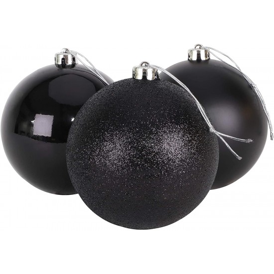 ΣΕΤ 6 ΧΡΙΣΤΟΥΓΕΝΝΙΑΤΙΚΕΣ ΜΠΑΛΕΣ ΜΑΥΡΕΣ ,8 ΕΚ., ΓΥΑ