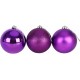 6 baby purple baubles ,5 cm, glitter, matte and sh
