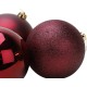 6 baby Rioja Red baubles ,8 cm, glitter, matte and