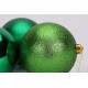 6 baby Emerald Green baubles ,6 cm, glitter, matte