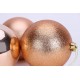 6 baby Rose Gold baubles ,8 cm, glitter, matte and