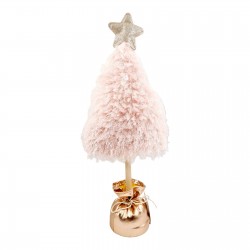 ΧΡΙΣΤΟΥΓΕΝΝΙΑΤΙΚΟ ΦΩΤΙΖΟΜΕΝΟ ΔΕΝΤΡΟ ΥΦΑΣΜΑΤΙΝΟ ΡΟΖ (50x20ΕΚ.) - 1 ΤΕΜ 