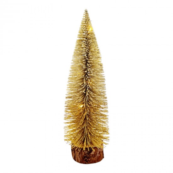 GOLD LIGHTED CHRISTMAS TREE (25CM) - 1 PCS PRODUCT