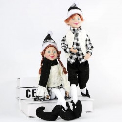 CHRISTMAS DECORATIVE FIGURES ELVES (19th CENTURY) - 2 PCS CHRISTMAS DECORATIVE FIGURES ELVES (19th CENTURY) - 2 PCS