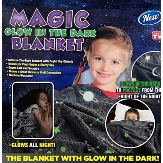 Magic Glow in The Dark Blanket Throw Super Soft Sn