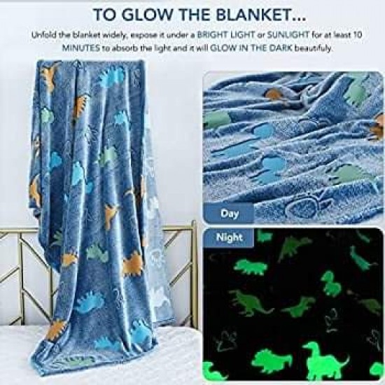 Magic Glow in The Dark Blanket Super Soft Snuggly 