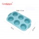 Silicone cake tin with 6 places