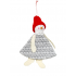 CHRISTMAS FABRIC FIGURE SNOWMAN, 14CM