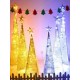 Ασημί Χριστουγεννιάτικο Δέντρο Πυραμίδα LED 180 Εκ