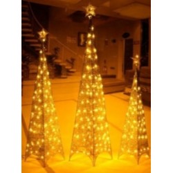 Χρυσό Χριστουγεννιάτικο Δέντρο Πυραμίδα LED 180 Εκ. Με Γκλίτερ 