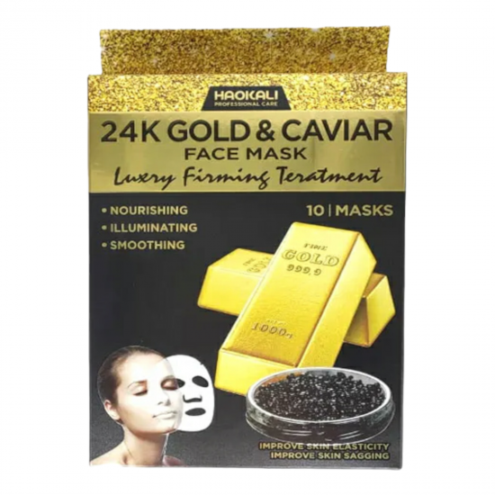 ΥΦΑΣΜΑΤΙΝΗ ΜΑΣΚΑ ΜΑΤΙΩΝ 24K gold & ΧΑΒΙΑΡΙ ΠΡΟ