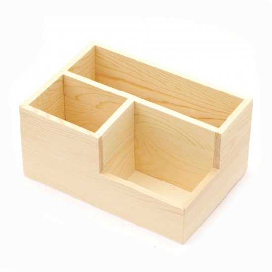 Pencil case/organizer wooden three sections 200x14