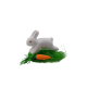 DECORATIVE EASTER BUNNY WITH STRAW AND CARROT