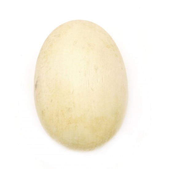 Αυγό,  μασιφ ξύλο με τρύπα 70x45 mm ,χρώμα φυσικό 
