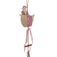 EASTER DECORATIVE WOODEN PENDANT PINK ROOSTER