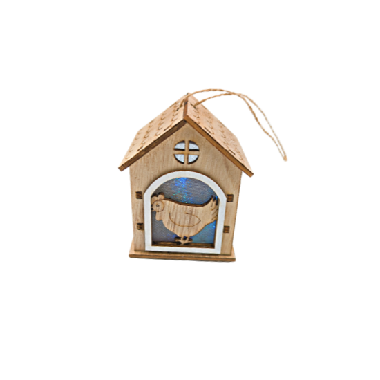 EASTER DECORATIVE PENDANT WOODEN HOUSE