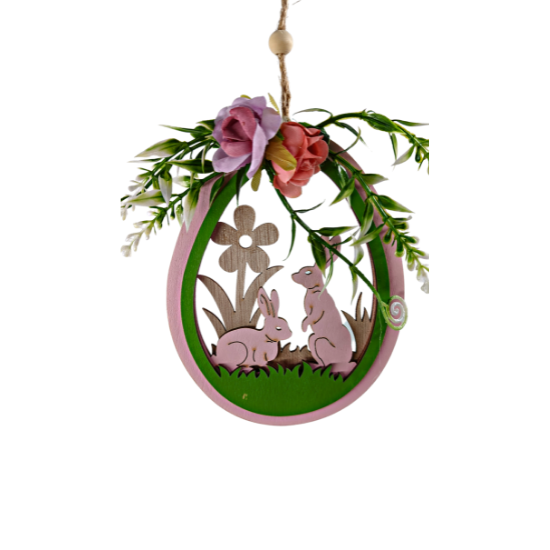 EASTER DECORATIVE WOODEN PENDANT IN THE SHAPE OF A