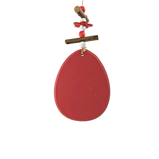 EASTER CLAY DECORATIVE PENDANT RED EGG