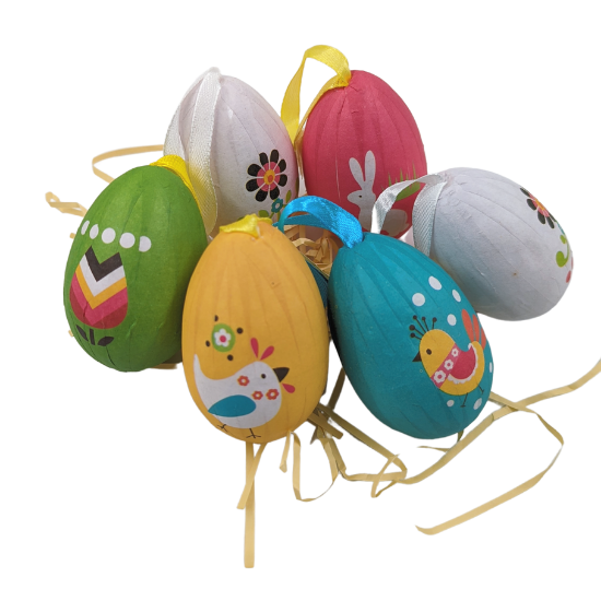 EASTER DECORATIVE HANGING EGGS WITH DESIGNS