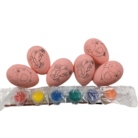 EASTER EGGS WITH DRAWINGS AND PAINTS FOR CHILD