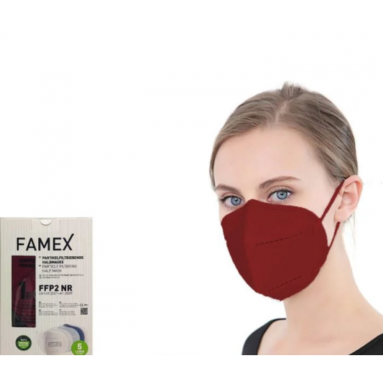 Famex FFP2 Bordeaux 1pc Protection Mask