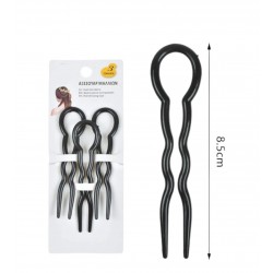 Plastic hairpin in brown and black